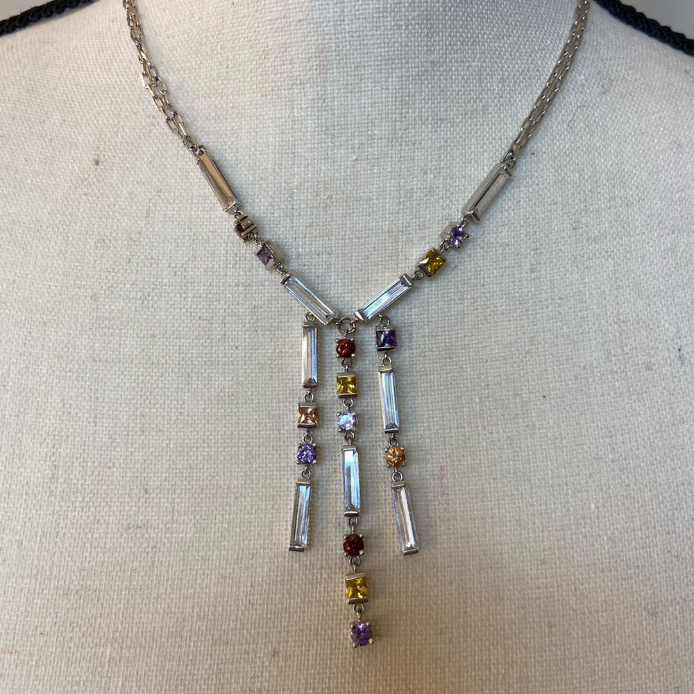Fashion gemstone chain necklace